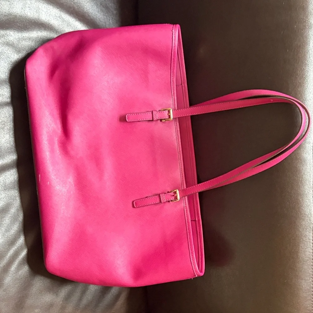 Michael Kors Hot Pink Saffiano Leather Tote - Picture 2 of 4